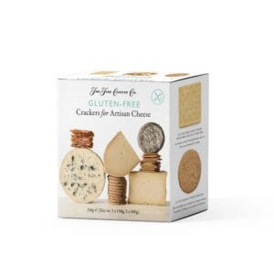 Gluten-free crackers for cheese, box displayed