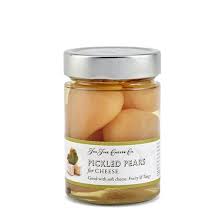 Jar of pickled pears for cheese