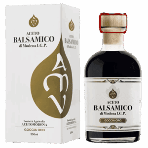 Bottle and box of Aceto Balsamico di Modena IGP