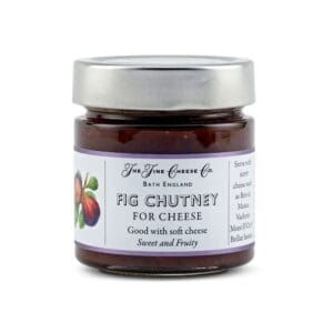 Jar of fig chutney for cheese from The Fine Cheese Co.