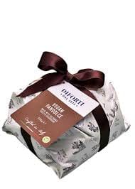 Wrapped gift box with decorative brown bow and label