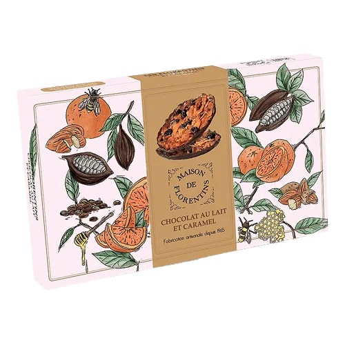Illustrated packaging of Maison de L'Orient chocolate caramel