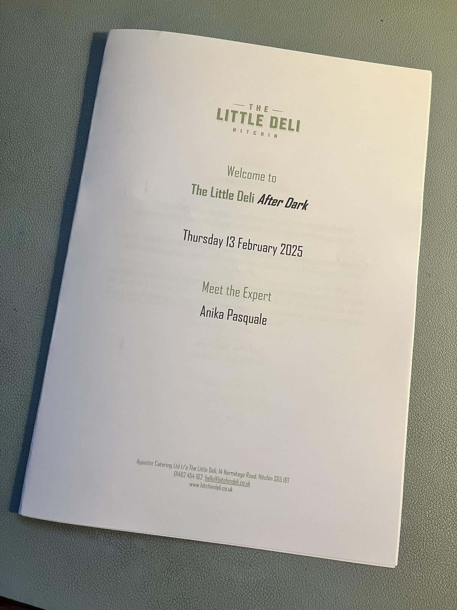 Event flyer for The Little Deli, After Dark session