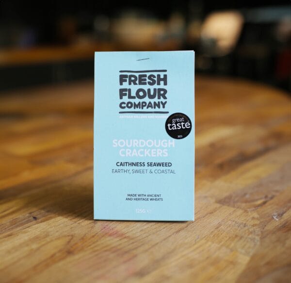 Fresh Flour Company Sourdough Crackers package on table