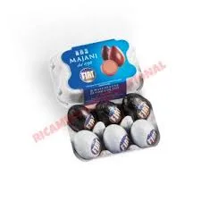 Pack of six Italian Bia brand eggs in carton