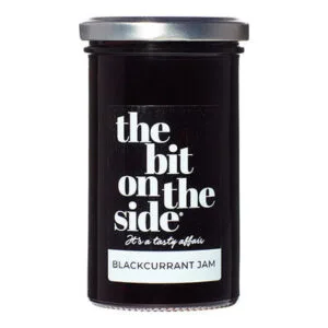Jar of Blackcurrant Jam labelled 'The Bit on the Side'