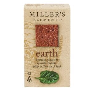 Miller's Earth Crackers, beetroot potato spinach, 100g pack