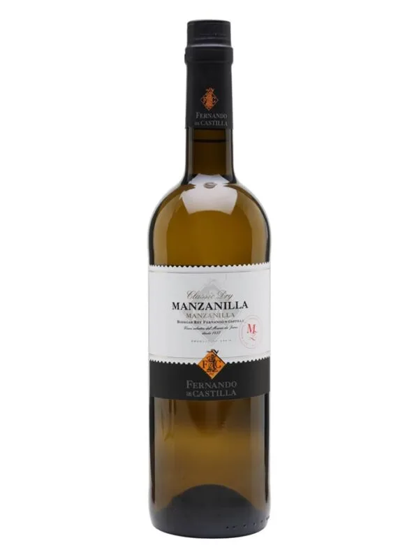 Bottle of Fernando de Castilla Manzanilla white wine