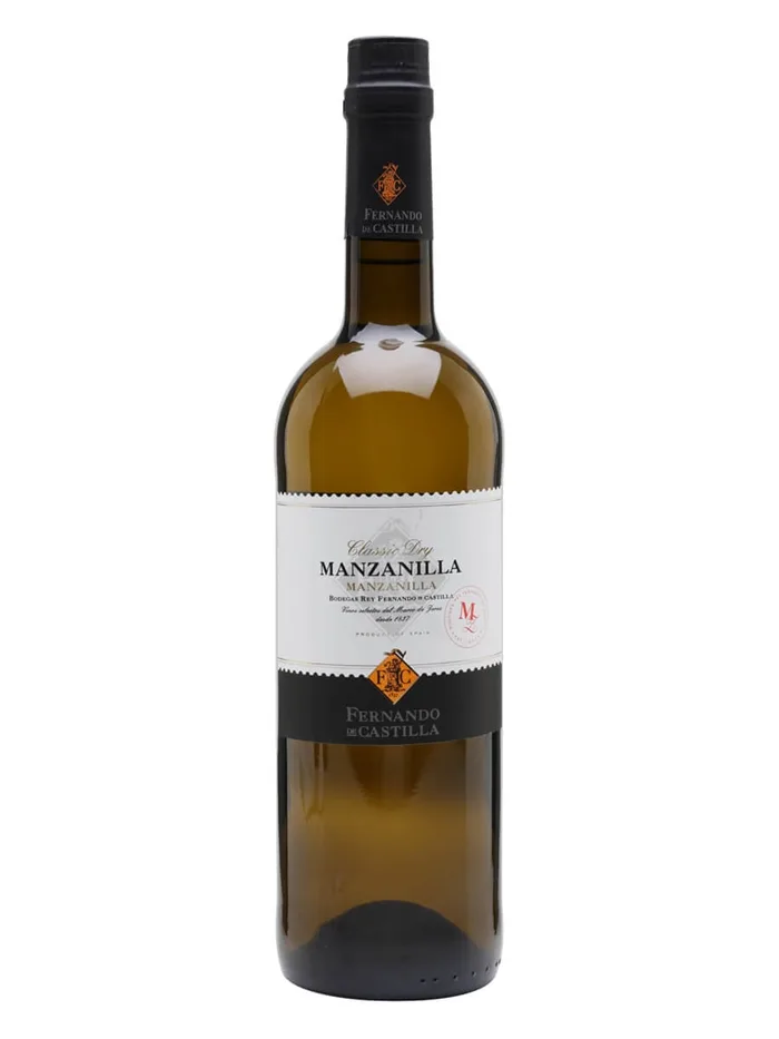 Bottle of Fernando de Castilla Manzanilla white wine