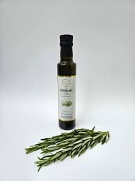 Bottle of olive oil with fresh rosemary sprigs
