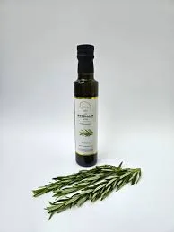 Bottle of olive oil with fresh rosemary sprigs