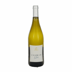 Bottle of Chenin Blanc wine isolated on black background