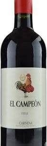 Bottle of El Campeon red wine