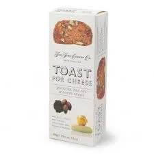 Box of Toast for Cheese with Apricots, Dates, and Sunflower Seeds