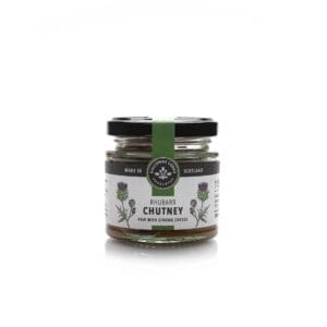 Scottish rhubarb chutney in jar