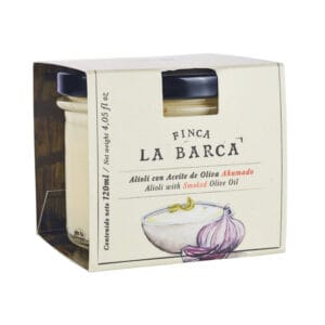 Finca La Barca smoked olive oil aioli packaging