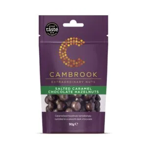 CamBrook salted caramel chocolate hazelnuts packaging